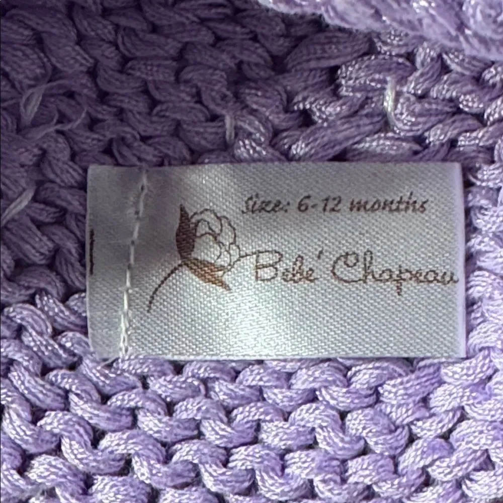 Bebe Chapeau Girls Baby Lilac Hat Daisy on Top 100% Cotton 6-12 months NEW